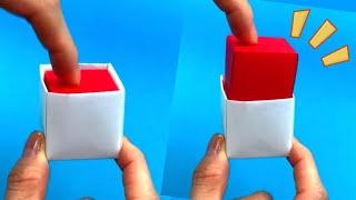 How to make MINI origami BUTTON TOY  [origami pop it, origami fidget toy]