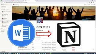Notion training importing Word doc into Notion