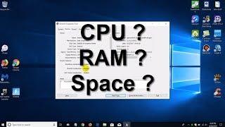 How to check laptop specs -  How much Laptop RAM/Memory? - Beginners (2019)