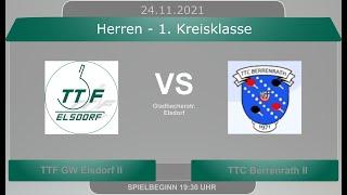 1.KK/Köln-Erft: TTF GW Elsdorf II vs TTC Berrenrath II