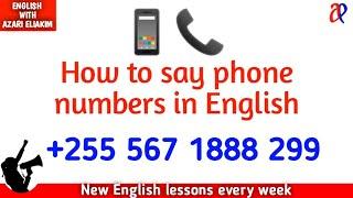 #LearnEnglish How to say phone numbers in English.