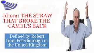 Idiom: THE STRAW THAT BROKE THE CAMEL'S BACK