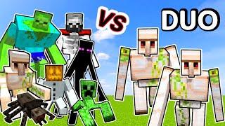 Duo Iron Golems Vs. Mutants in Minecraft | 2vs1