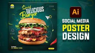 Illustrator CC Tutorial | Graphic Design | Food Poster Design