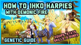 How to 1HKO Harpy with Demonic Fire and Hell Plants | Genetic Stats, Skills, Equips Guide | ROM EP6