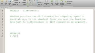 Matlab Tutorial - How to do Differentiation in Matlab | Uniformedia