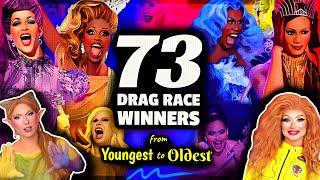 Every Drag Race Winner By Age Crowned: All 73 Queens from Youngest to Oldest!