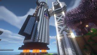 Minecraft SpaceX-inspired Starship with Pepe the Frog Accents