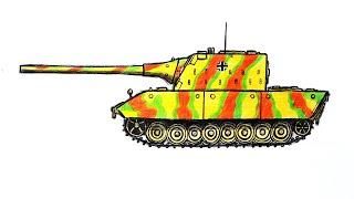 How to draw Tank E-100