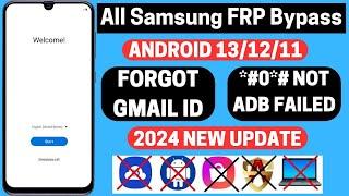 Samsung FRP Bypass 2024-No *#0*# ADB Fail All Samsung Google Lock Remove Android 12/13/14 Without PC