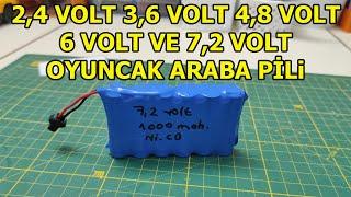 Oyuncak Araba Pili Yapımı, ŞArjlı Araba Pili Yapımı, 2,4 Volt 3,6 Volt 4,8 Volt 6 Volt 7,2 Volt