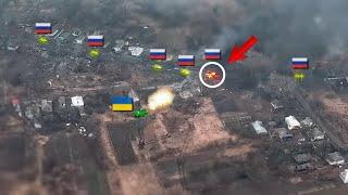 Real tank duel footage! A Ukrainian tank stops Russian column
