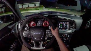 2023 Dodge Charger SRT Hellcat Jailbreak - POV Night Drive (Binaural Audio)