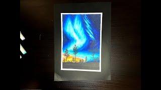 Рисуем северное сияние маркерами (Как нарисовать северное сияние) how to draw northern lights