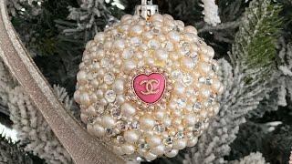 Chanel inspired DIY ornaments Transformed my plain gold ornament into this beauty! #shorts