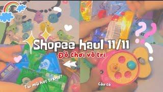 Unbox shopee haul đồ chơi vô tri| Mình đã săn được gì trong 11/11?! Túi mù, câu cá, tủ,…?!!! #unbox