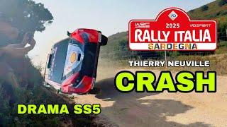 THIERRY NEUVILLE CRASES IN SS5 WRC RALLY ITALIA SARDEGNA 2025