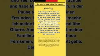 Learn German, practice speaking German with simple easy German exercise
