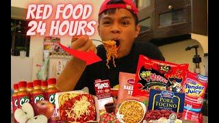 60K CELEBRATION| I TRIED EATING RED FOOD ONLY FOR 24 HOURS