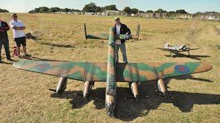 GIANT 1/6 SCALE RC AVRO LANCASTER - 4 X ZENOAH 38cc PETROLS - JACK AT STOW MARIES AIRSHOW - 2024