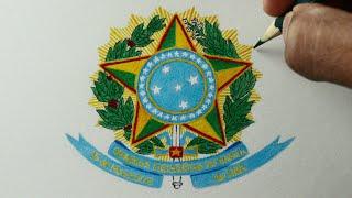 Como desenhar o Brasão de armas do Brasil