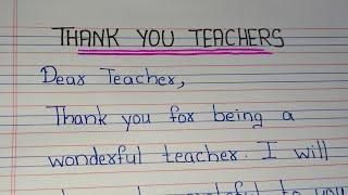 Thank you notes to Teacher/ Teachers day greeting card letter