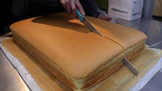 giant castella cutting skill / 줄서서 먹는 대왕 카스테라 / korean street food