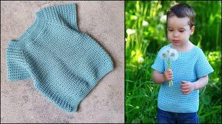 Crochet T-shirt for summer! For boys or for girls! Free Crochet Pattern.