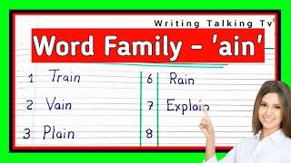 Word Families Part - 1 |Word Family' - ain'|' ain' Words For Kids|Phonics - For Kids