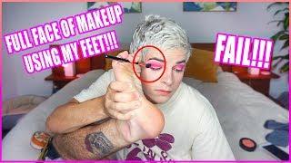 FULL FACE OF MAKEUP USING ONLY MY FEET | KEVIN RUPARD