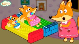 The Fox Family and friends build beds with lego - cartoon for kids new full episodes #864