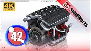 Solidworks tutorial  V12 engine  Ep 42 4K 