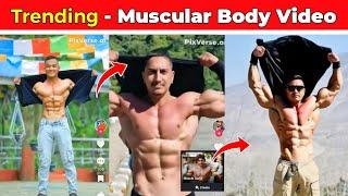 Tiktok Viral Muscular Body Video Editing | Body builder effect video trend | Pixverse