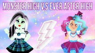 ОДЕВАЕМСЯ В МОНСТРЯШЕК И ЭВЕРЯШЕК В РОЯЛ ХАЙ | Monster High vs. Ever After High | Sisters Sprinkles