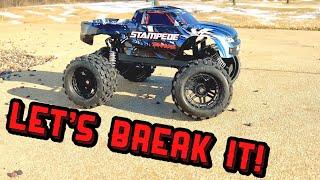 LET’s BREAK the “CHEAPEST Traxxas Stampede”...*HUGE JUMPS on 3s*