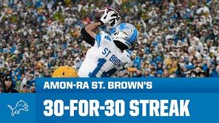 Every catch from Amon-Ra St. Brown's HISTORIC streak | Detroit Lions Highlights