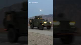 A military convoy departed Twentynine Palms as Marines were ordered deployed to Los Angeles