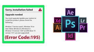 ERROR Code 195 Easy Fix for adobe photoshop 2022 How to fix error 195