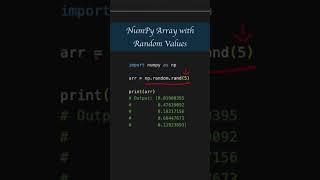 NumPy Array with Random Values | Python Tip