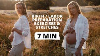 Birth Labor Preparation Exercises and Stretches Third Trimester / Nina Dapper