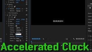 Easy way of making a digital clock in Premiere (with Timecode effect)  that you can Accelerate.