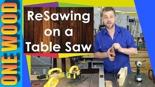 Resawing on a table saw tips with a Microjig Grr-Ripper, Woodworking safety