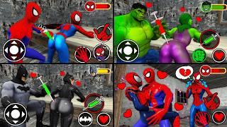 Playing as ALL SUPERHEROES Families Mix SPIDERMAN, HULK, BATMAN & IRONMAN VS Granny