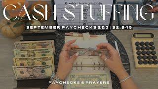 CASH ENVELOPE STUFFING $ 2,945 | FINAL TWO WEEKS OF INCOME FOR SEPTEMBER | SINKING FUNDS