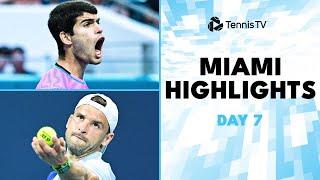 Alcaraz & Musetti Clash; Dimitrov Faces Hurkacz | Miami 2024 Day 7 Highlights