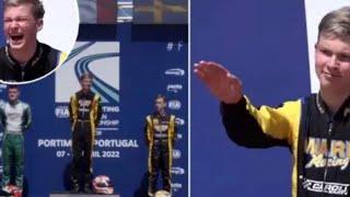 Russian karter Artem Severiukhin, 15, under FIA investigation after 'unacceptable gesture' on podium