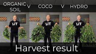 Soil vs Coco vs Hydro Yield result