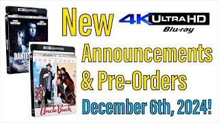 New 4K UHD Blu-ray Announcements & Pre-Orders for December 6th, 2024!