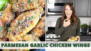 Garlic Parmesan Baked Chicken Wings + Tips for Ultra Crispy Skin!