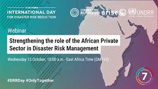 Strengthening the Role of the African Private Sector in Disaster Risk Management